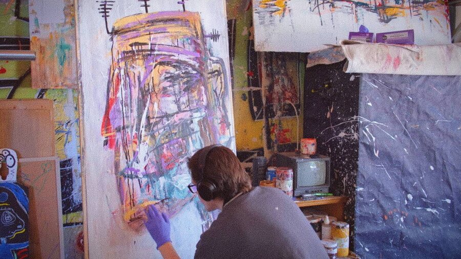 Jake DeBus working on Antenna Painting